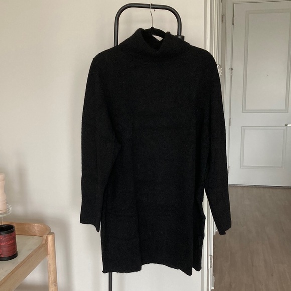 Relaxed Wool Knit Turtleneck Dress - Picture 2 of 6